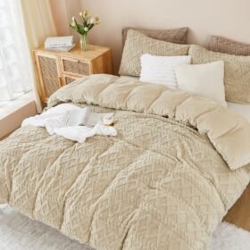 THEATERCRAFT Beige Flannel Duvet Cover Full